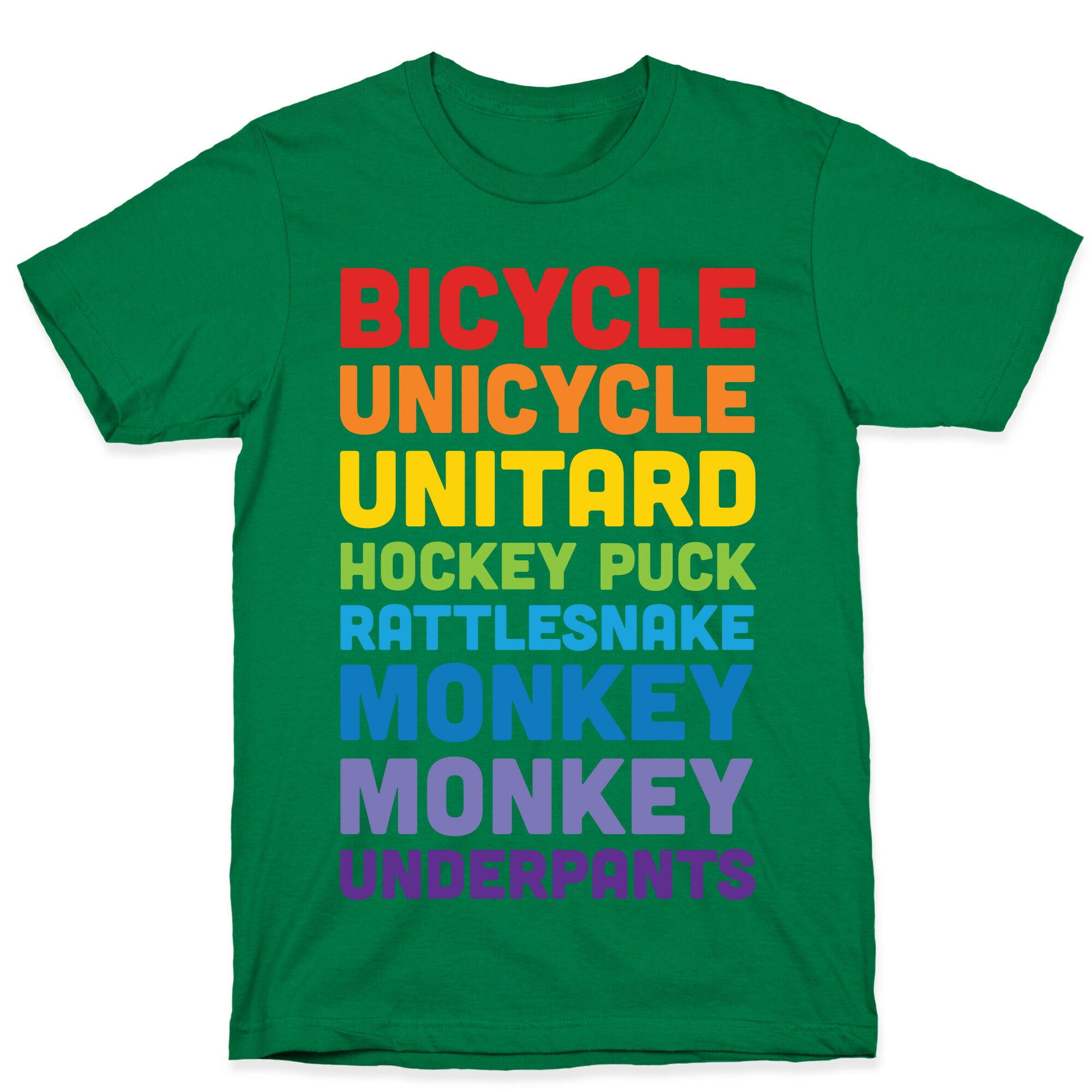 Bicycle Unicycle Unitard Hockey Puck Rattlesnake Monkey Monkey Underpants T-Shirt